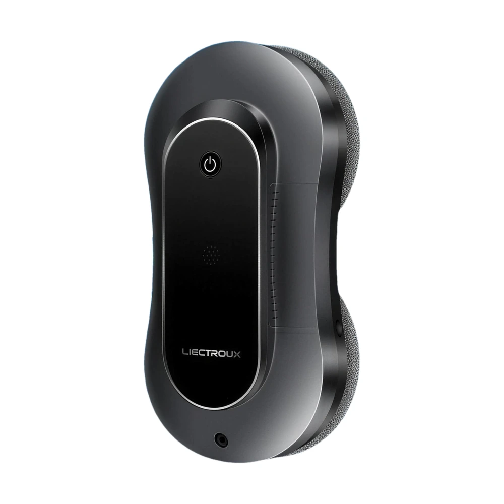 Robot lavavetri Liectroux YW810 nero visto di fronte su sfondo bianco