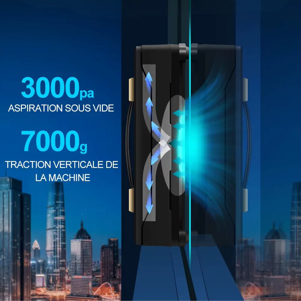 Potencia de aspiración de 3000 Pa del robot limpiacristales