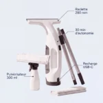 Caratteristiche del kit Vitropole: spatola da 280 mm, 30 min di autonomia, nebulizzatore da 300 ml, ricarica USB-C