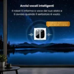 Avvisi vocali: il robot segnala un serbatoio dell'acqua vuoto
