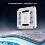 Parte inferiore dell'ABIR WD10: panno in microfibra e due spazzole a rullo